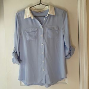 Women’s blue chiffon blouse. Size XS Petite